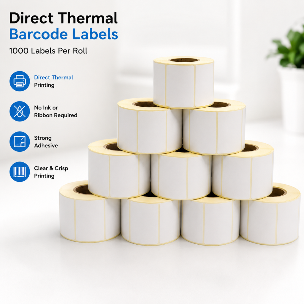 Direct Thermal Barcode Labels | Self Adhesive Barcode, Price Tag & Name Sticker Labels