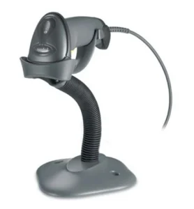 Zebra LS2208 1D Wired Barcode Scanner With Stand USB Kit: LS2208-SR20007R Scanner, CBA-U01-S07ZAR USB Cable, Black