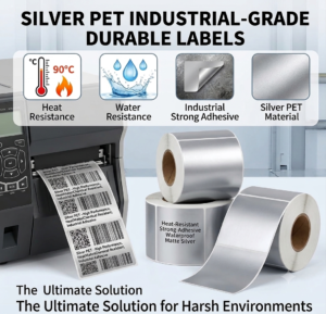 PET Silver Asset Labels