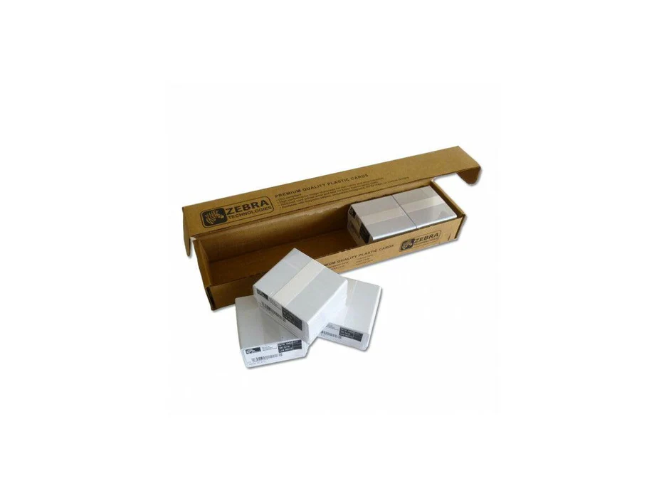 104523-111 : Zebra PVC Plain White ID Cards, 30 mil, Box 500 Cards