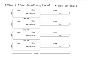 Jewelry Label 103mm x 15mm White 2500 Tags Per Roll