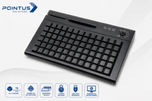 Programmable 78-Key POS Keyboard with Magstripe Reader