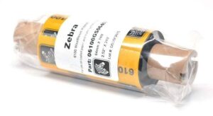 Thermal Transfer Ribbon, Zebra 6100 Wax/Resin, Wax/Resin Ribbon, 64mmx74m (2.52″x242′), 6100, Wax/Resin, 12mm (0.5″) core, 48/box